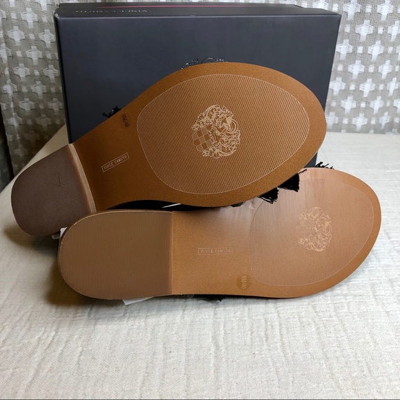 VINCE CAMUTO NEW Black Silver Gem Fringe Sandal 9 - Picture 5 of 7